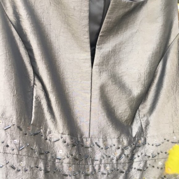 "Lets Get This Party On!" NWOT, Simmering, Shimmering, Silver Dress  size 8 - Picture 3 of 12